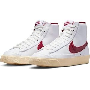 Nike Blazers White and Burgundy High-Tops